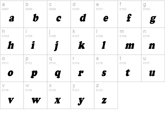 MarshmallowCondensed Italic lowercase a-z preview