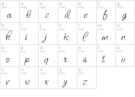 MaryHelenJF lowercase a-z preview