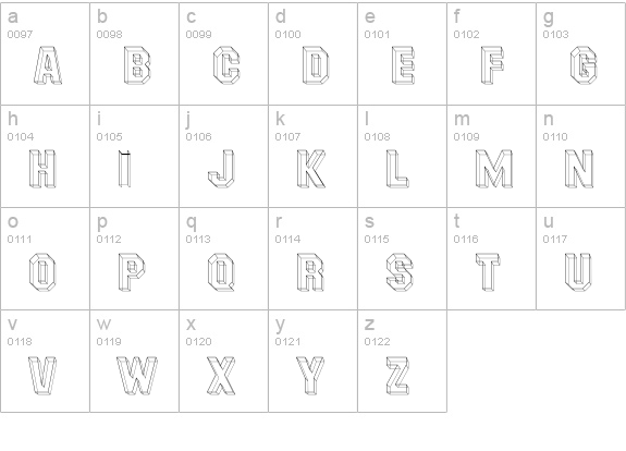 MasheenIIID lowercase a-z preview