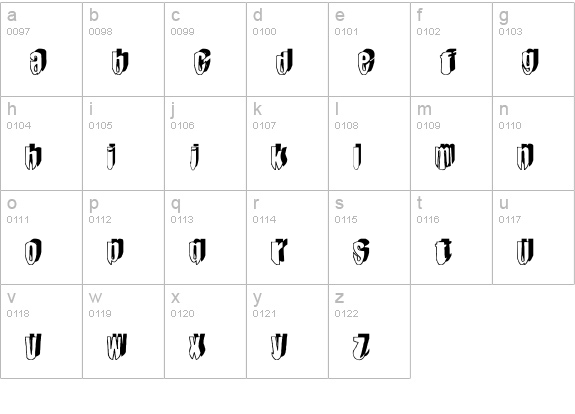 mashy DroopShadow lowercase a-z preview