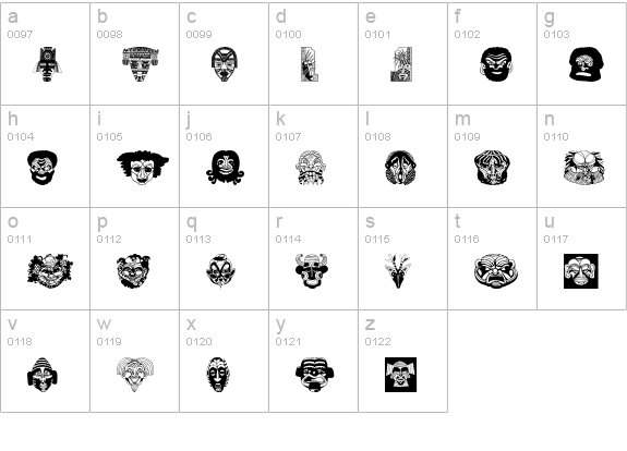 Maskes lowercase a-z preview