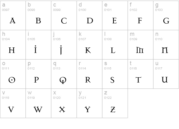 MasonAlternate lowercase a-z preview