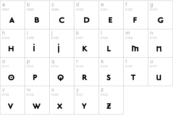 MasonSansAlternateBold lowercase a-z preview