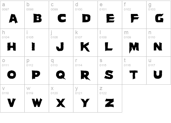 Massacre lowercase a-z preview