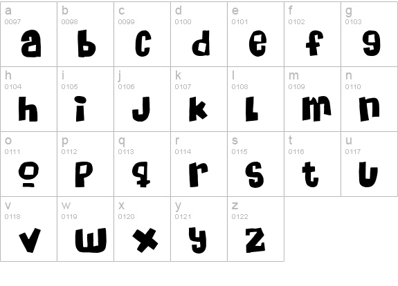 Massive Headache lowercase a-z preview