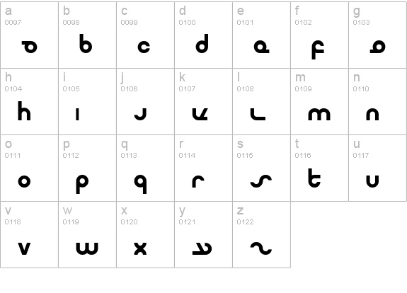 Masterdom Bold lowercase a-z preview