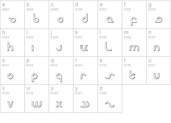 Masterdom Shadow lowercase a-z preview
