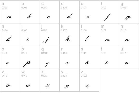 Masterpiece-Andante lowercase a-z preview
