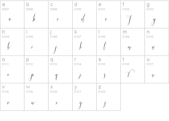 Mastura script lowercase a-z preview