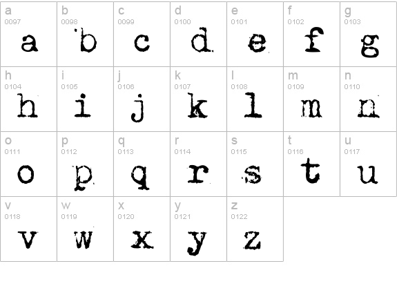 MaszynaAEG lowercase a-z preview