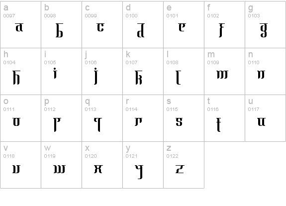 Mata Hari Exotique lowercase a-z preview