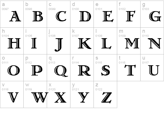 Matador lowercase a-z preview