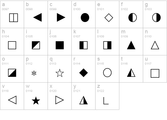 Mathematical Pi 6 lowercase a-z preview