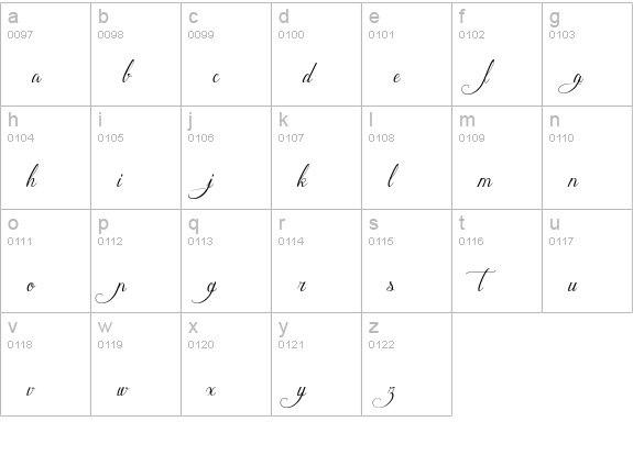 Mathilde Castleland lowercase a-z preview