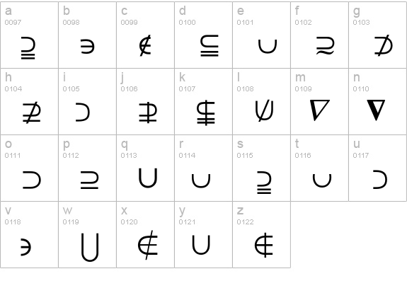 MathTechnicalP08 lowercase a-z preview