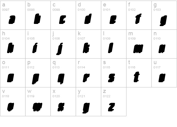 Matica-SupernormalObliqueDrop lowercase a-z preview