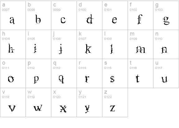 MATRIX lowercase a-z preview