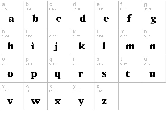Matrix-ExtraBold lowercase a-z preview