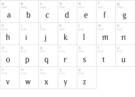 MatrixBook lowercase a-z preview