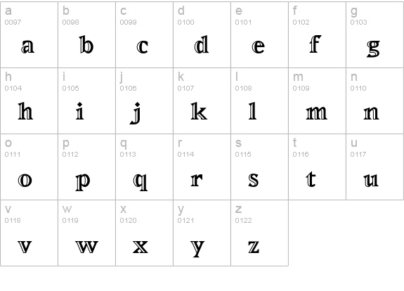 MatrixInlineExtraBoldLining lowercase a-z preview