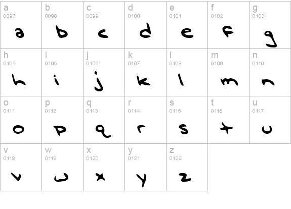 MattsHand Regular lowercase a-z preview