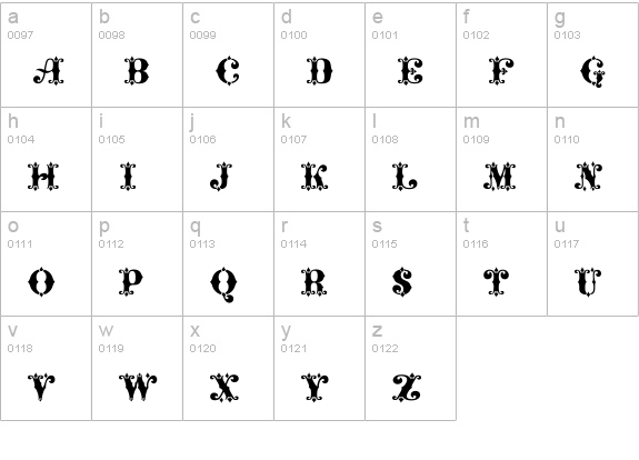 Maverick's Luck lowercase a-z preview