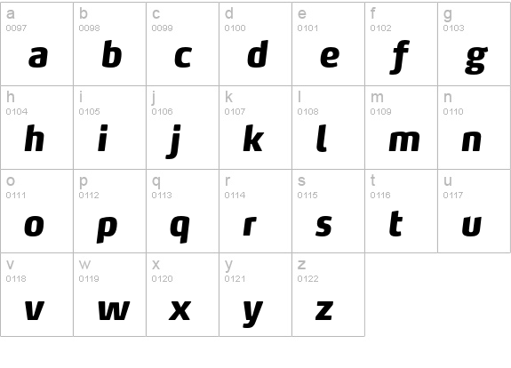 Max-BlackItalic lowercase a-z preview