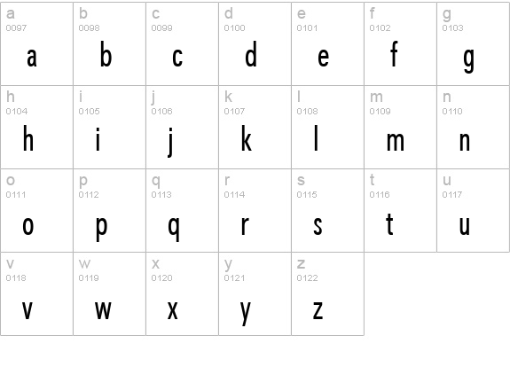 MaximaCyrTCYLigCom lowercase a-z preview