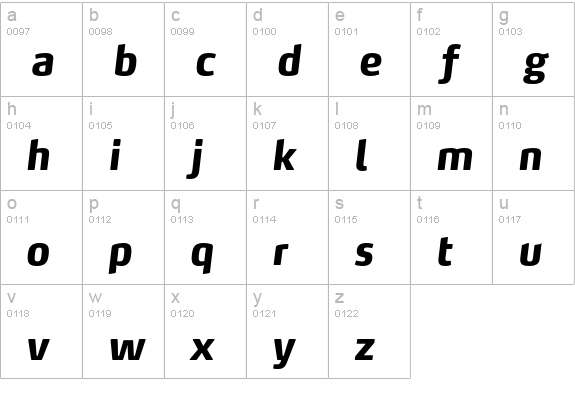 MaxTF-ExtraBoldItalic lowercase a-z preview