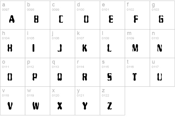 Mayaku lowercase a-z preview
