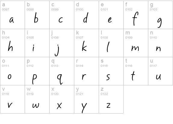 Mayfield lowercase a-z preview