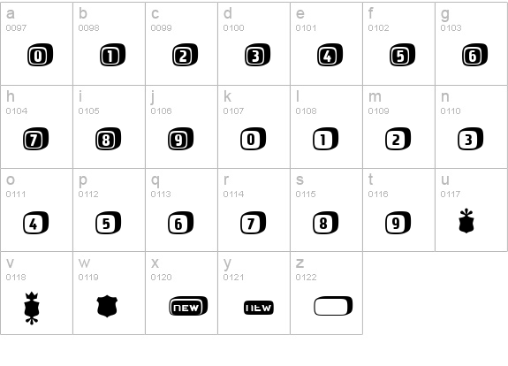 Mayo-DingbatsTwo lowercase a-z preview