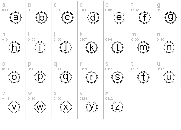 MBats lowercase a-z preview