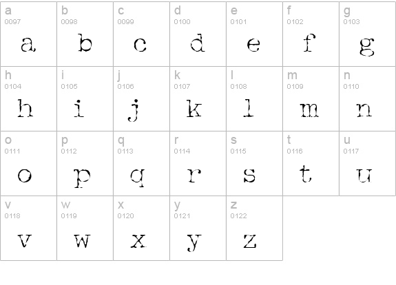 McGarey lowercase a-z preview
