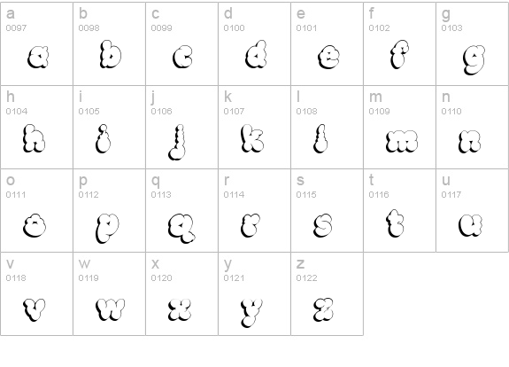 McKloud Shadow lowercase a-z preview