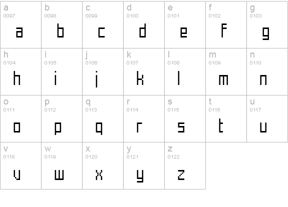 Mecha lowercase a-z preview