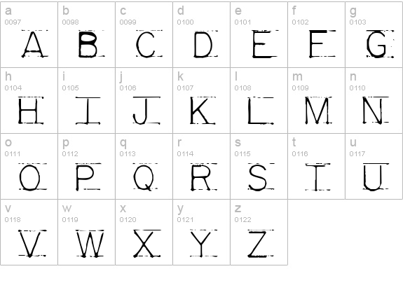 Mechanical Fun lowercase a-z preview