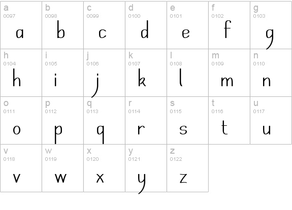 Mechanihan lowercase a-z preview