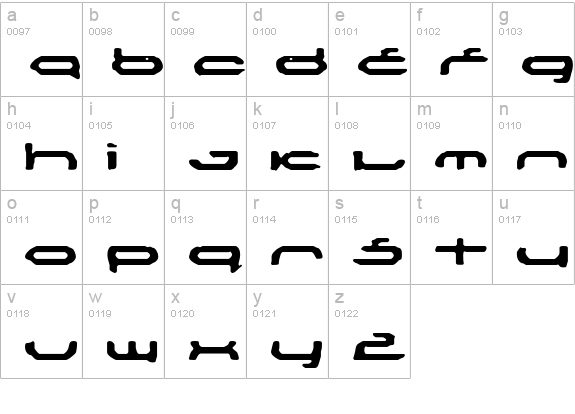 Mechoba Normal lowercase a-z preview