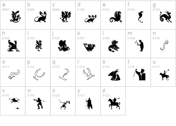 MediaevalBats lowercase a-z preview