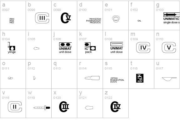 MedicalPharmaceuticalP02 lowercase a-z preview