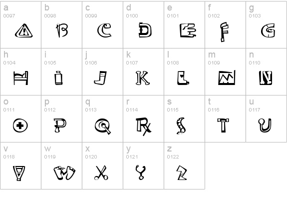 Medicals lowercase a-z preview