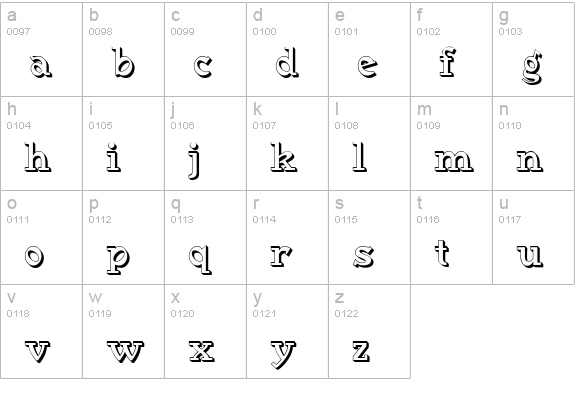 MedievalGunslingerShadow lowercase a-z preview