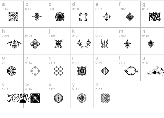 MedievalMotif lowercase a-z preview