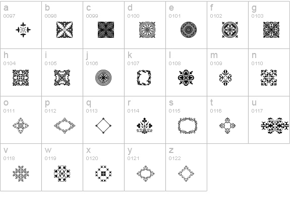 MedievalMotifTwo lowercase a-z preview