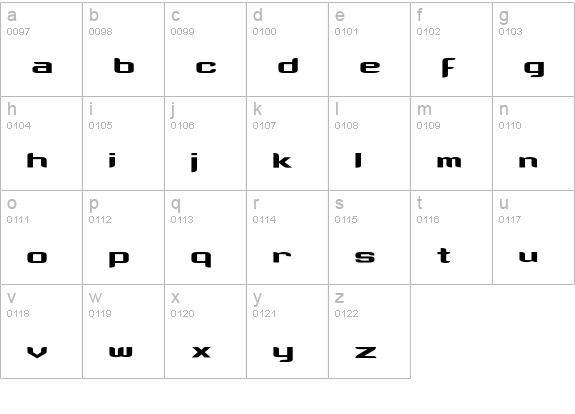 Megahertz-In lowercase a-z preview