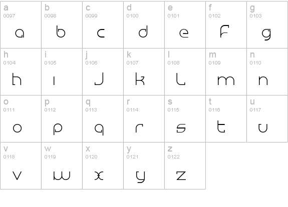 Megalomania Normal lowercase a-z preview