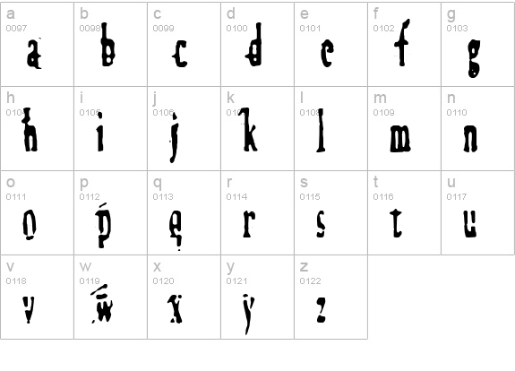 Megalomania X lowercase a-z preview