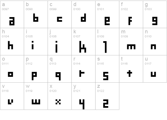 Mekanek lowercase a-z preview