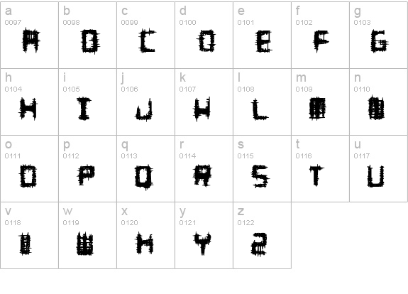 Melee Regular lowercase a-z preview